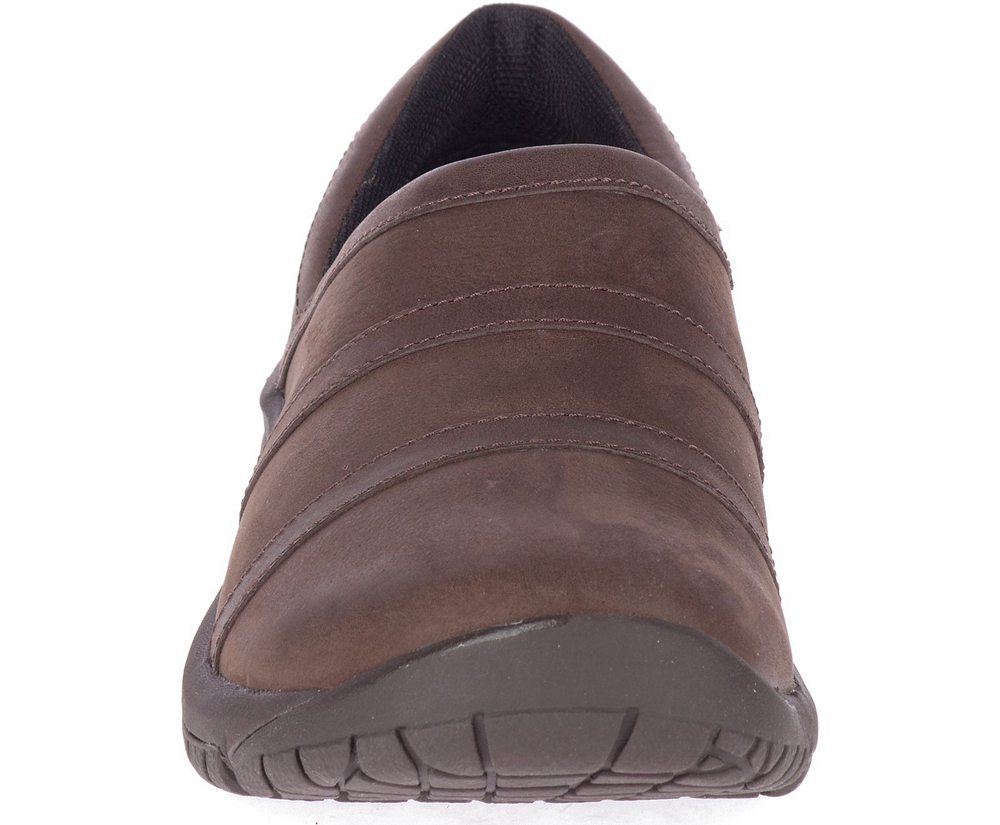 Merrell Slip Ons Damskie Brązowe - Encore Moc 4 Skórzane - 604783-WLJ